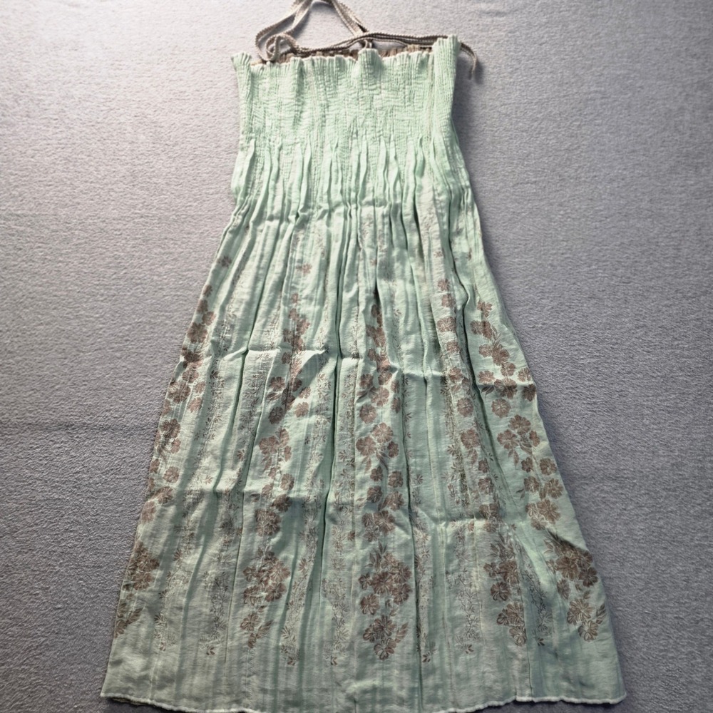 Two Star Dog Maxi Dress Womens M Mint Green Cottagecore Prairie‎ Boho Crinkle